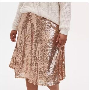 Torrid Gold Sequin A-Line Skirt for Cocktail Nights